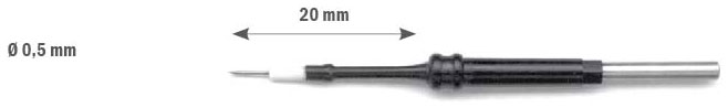 Вольфрамовый игольчатый электрод с керамической изоляцией, длина 20 мм