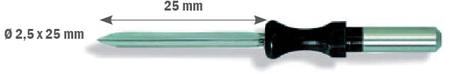 Ланцетовидный прямой усиленный электрод, 2,5 x 25 мм
